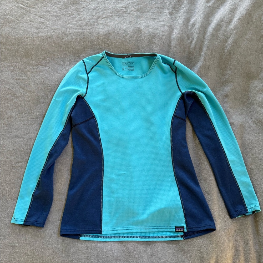Women's Blue Patagonia Midweight Capilene Crewneck